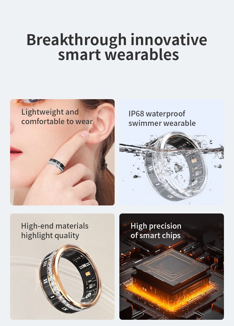 انگشتر هوشمند نگین دار تیتانیوم مدل ،کارایی ها V2 smart ring